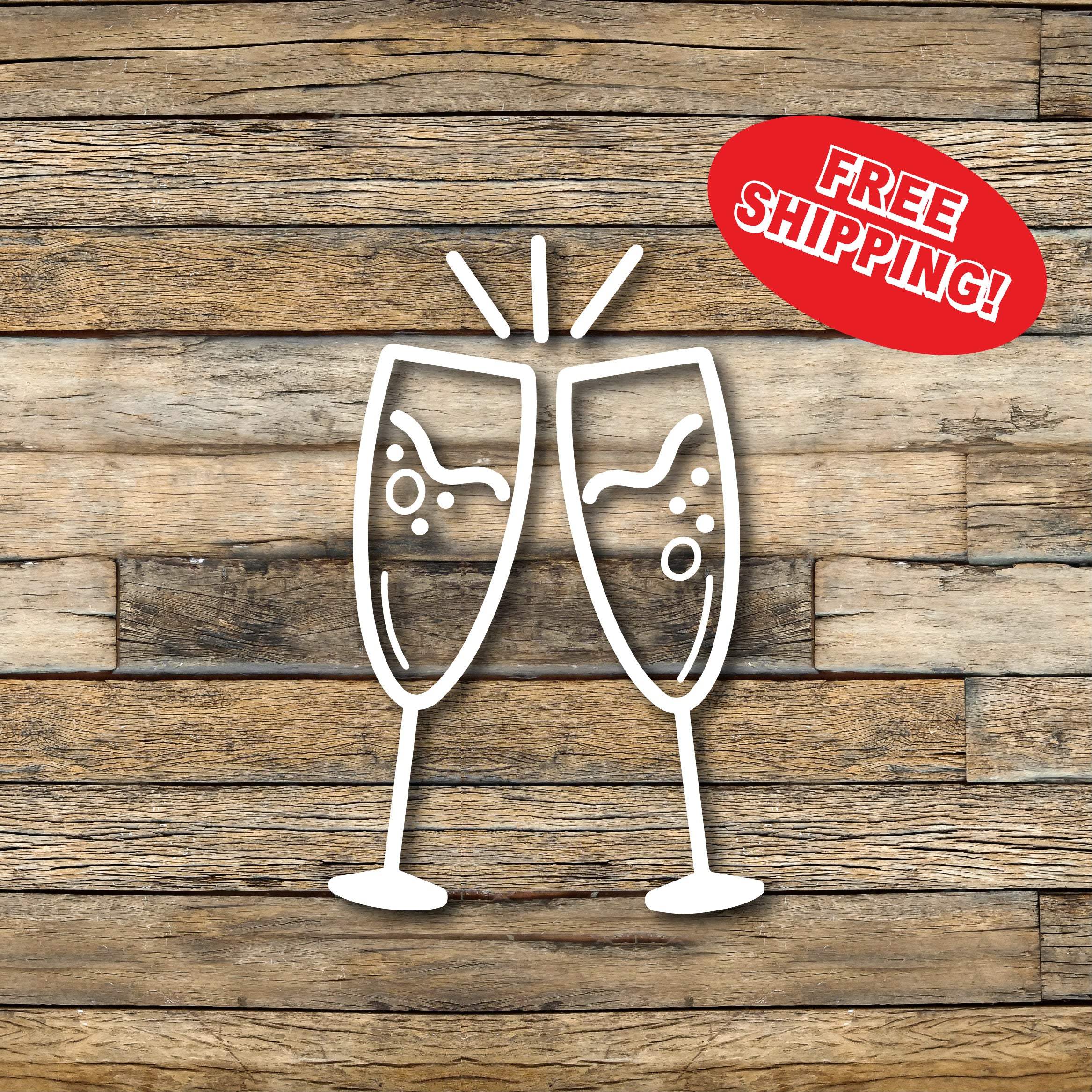 Champaign Glasses Decal