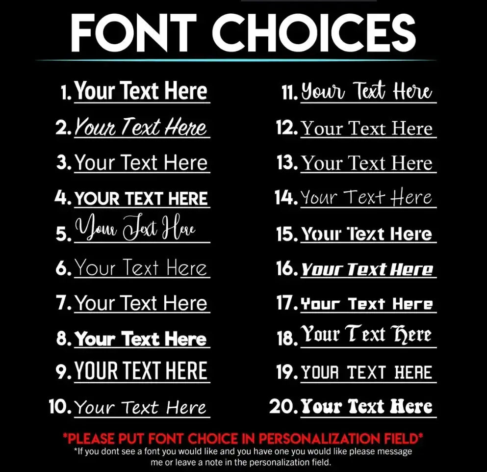 Custom Vinyl Text Decals