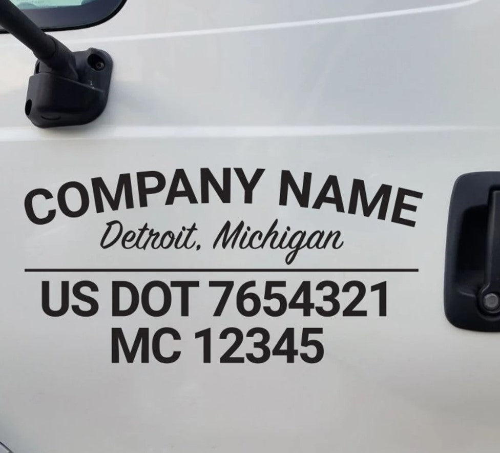 US DOT Decal, Trucking Company Decal - Multiple Colors and Sizes -  Vinyl Decal, Trucking Company, MC Number Decal, Business Decal