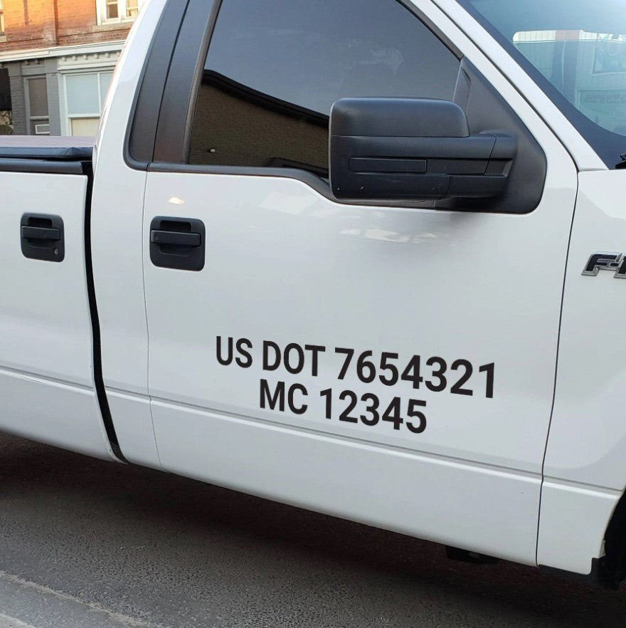 US DOT Decal, Trucking Company Decal - Multiple Colors and Sizes -  Vinyl Decal, Trucking Company, MC Number Decal, Business Decal