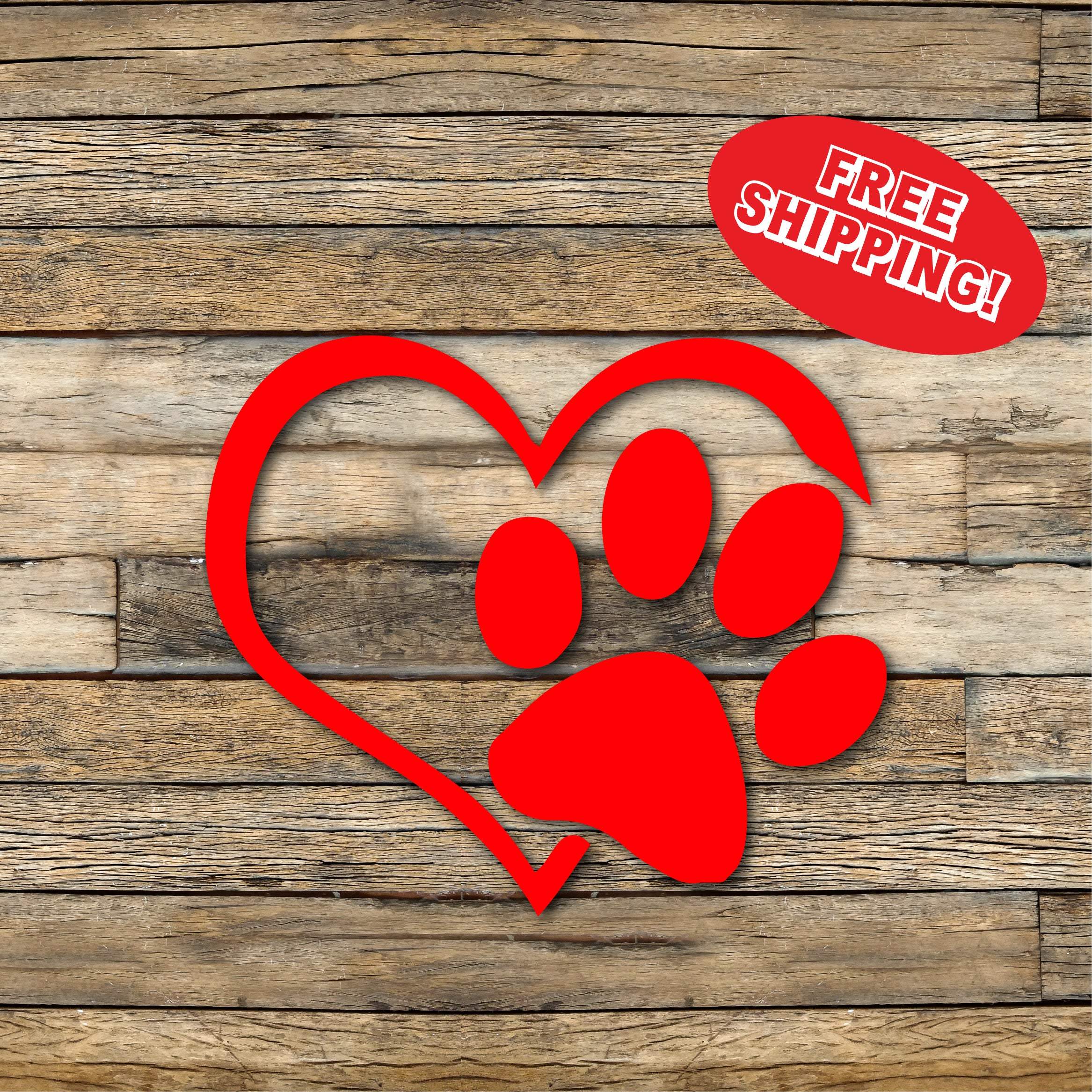 Heart Paw Decal