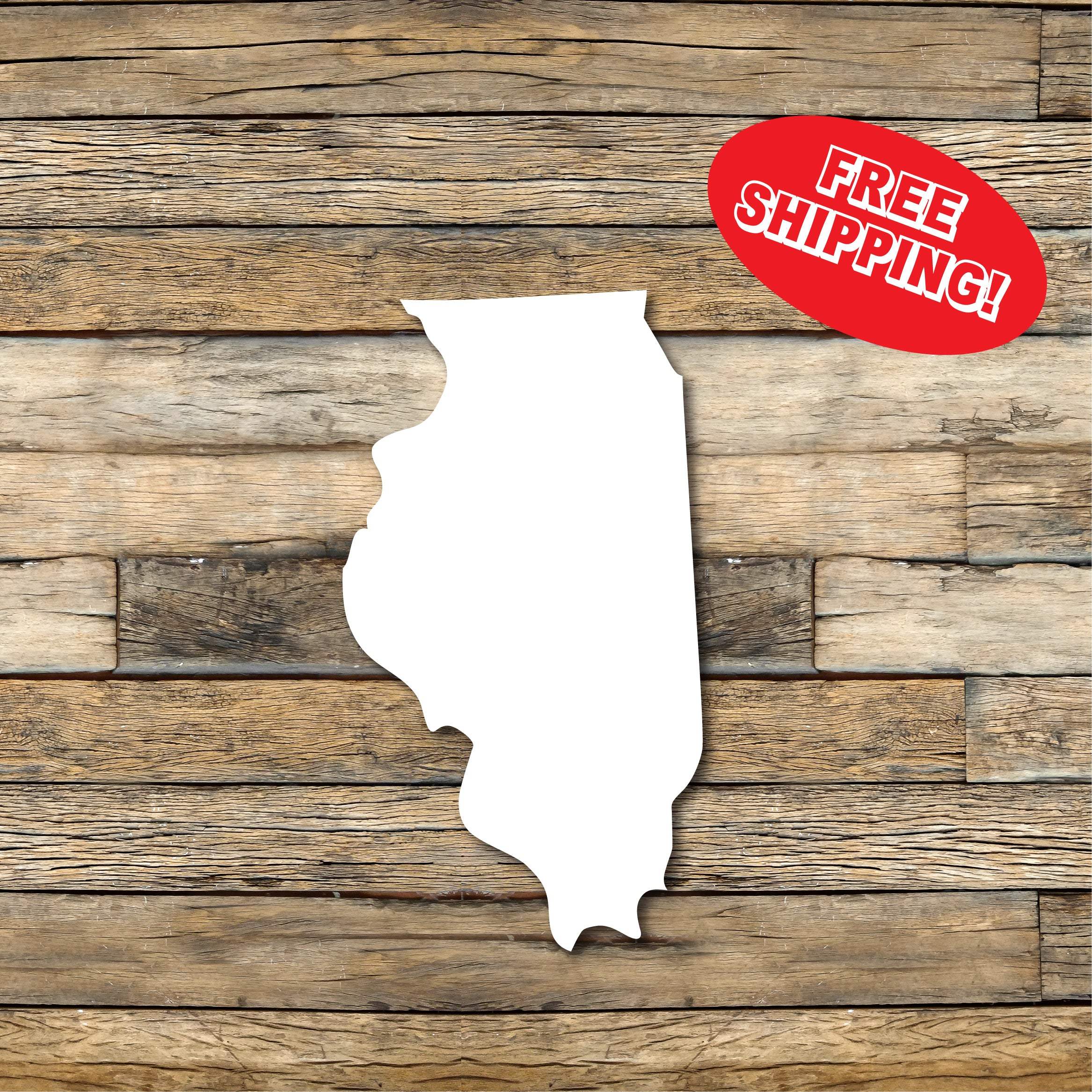 Illinois Car Decal, Bumper Sticker, Multiple Sizes Available, Vinyl Car Decal, State Outline Decal