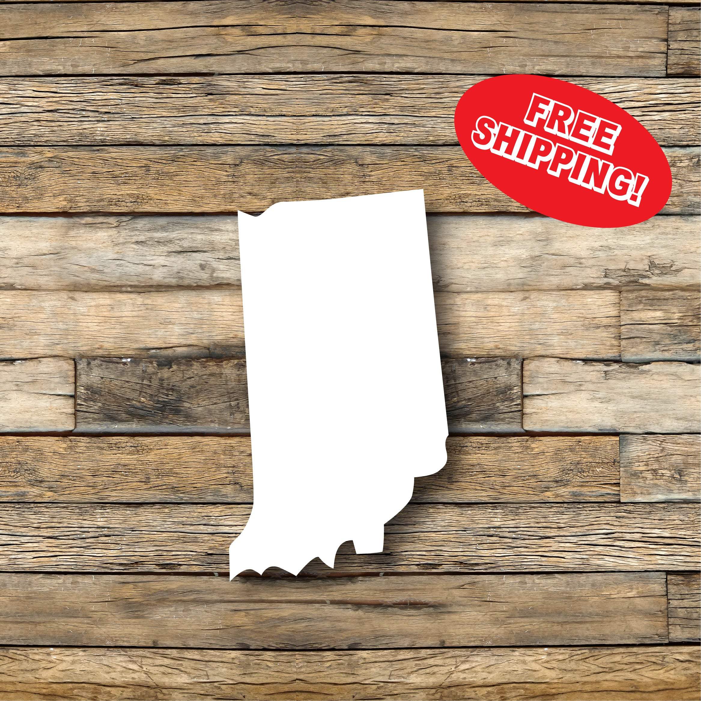 Indiana Car Decal, Bumper Sticker, Multiple Sizes Available, Vinyl Car Decal, State Outline Decal