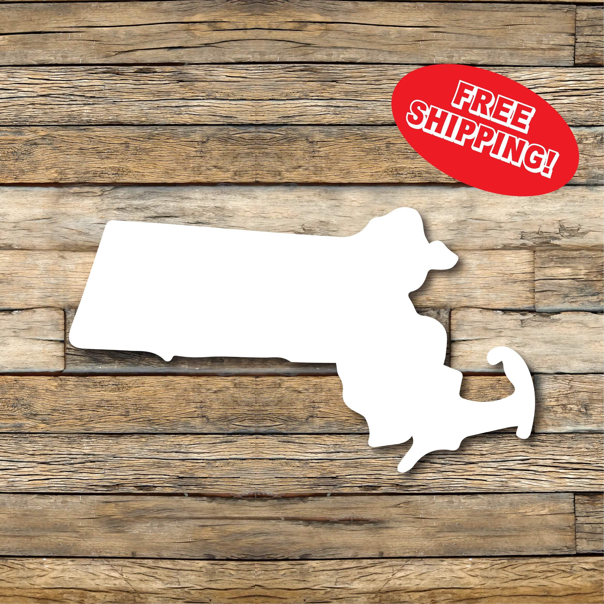 Massachusetts Car Decal, Bumper Sticker, Multiple Sizes Available, Vinyl Car Decal, Massachusetts State, State Outline Decal