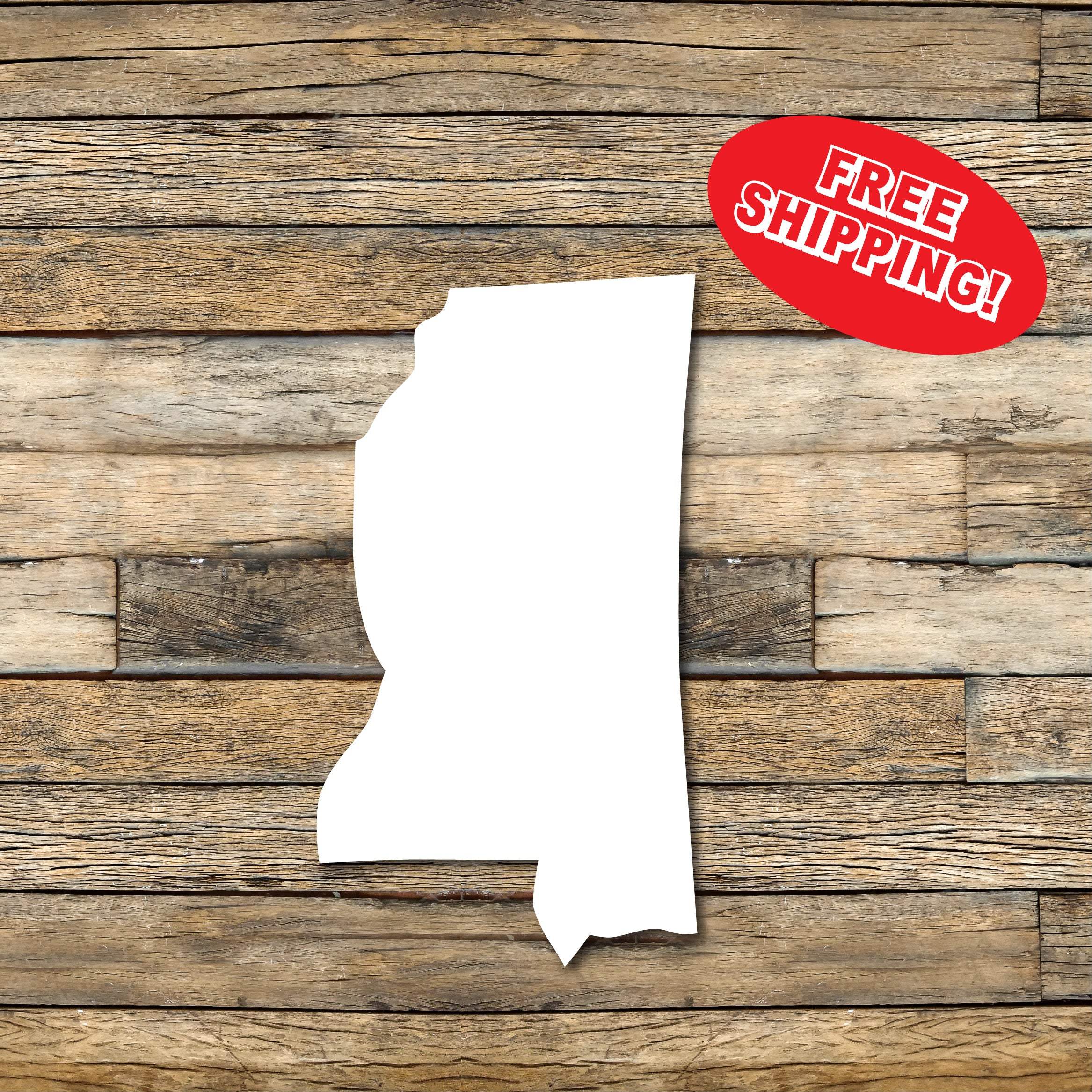Mississippi Car Decal, Bumper Sticker, Multiple Sizes Available, Vinyl Car Decal, Mississippi State, State Outline Decal